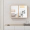 Double Door Bathroom Wall Cabinet with Mirror and Adjustable Shelves-Natural